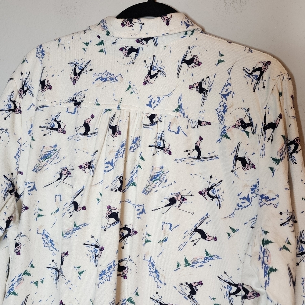 Lands' End Ski Girl Flannel Long sleeve button down shirt. Women's size XL - Picture 7 of 15